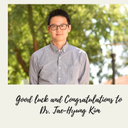 Good luck and Congratulations to Dr. Tae-Hyung Kim! Good luck and Congratulations to Dr. Tae-Hyung Kim!