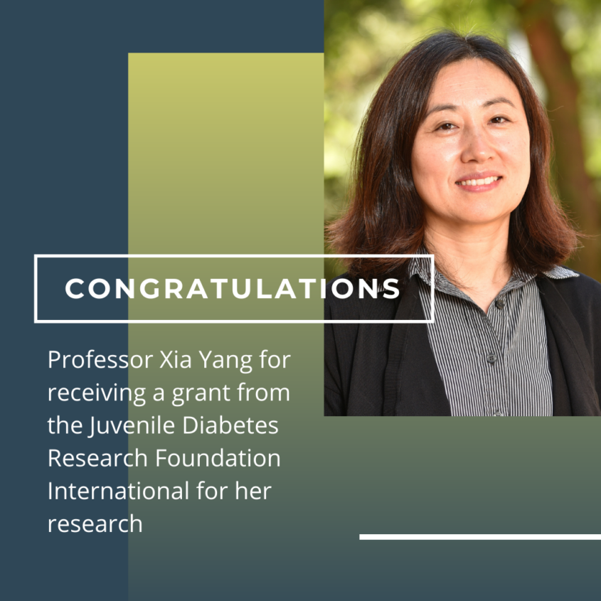 Congratulations to Professor Xia Yang for receiving a grant from the Juvenile Diabetes Research Foundation International for her research! Congratulations to Professor Xia Yang for receiving a grant from the Juvenile Diabetes Research Foundation International for her research!