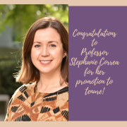 Congratulations Professor Stephanie Correa for your promotion to tenure! Congratulations Professor Stephanie Correa for your promotion to tenure!