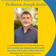 Professor Joseph Esdin Awarded 24-25 Distinguished Teaching Award