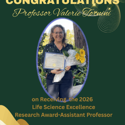 Professor Valerie Tornini awarded the 2026 Life Sciences Excellence Research Award for Assistant Professor Professor Valerie Tornini awarded the 2026 Life Sciences Excellence Research Award for Assistant Professor