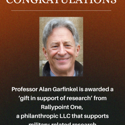 Professor Alan Garfinkel is awarded a ‘gift in support of research’ from Rallypoint One, a philanthropic LLC that supports military-related research